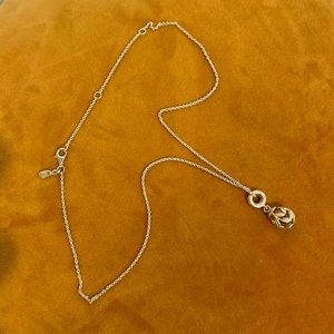 Silver necklace with citrine coloured stone